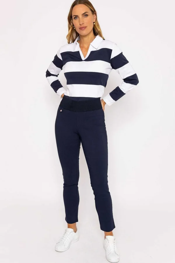 Straight Leg Bengaline Pant In Navy