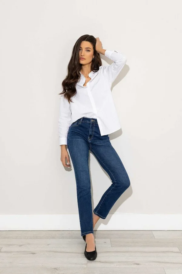 Straight Leg Jeans In Indigo