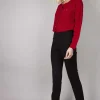 Straight Leg Trousers In Black