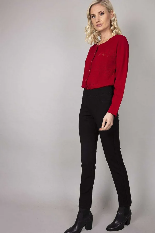 Straight Leg Trousers In Black