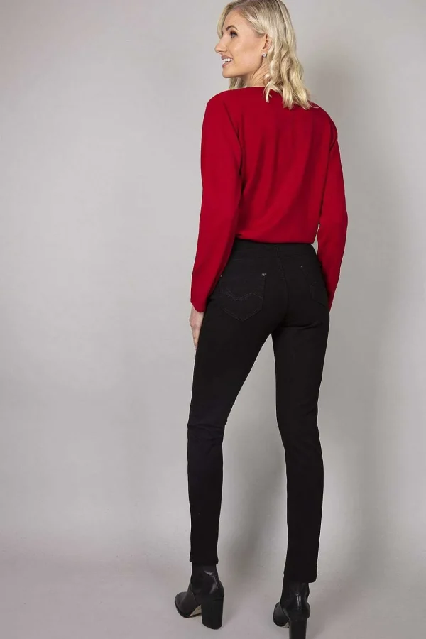 Straight Leg Trousers In Black