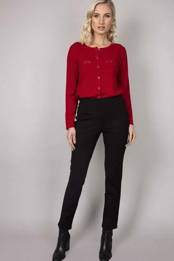 Straight Leg Trousers In Black