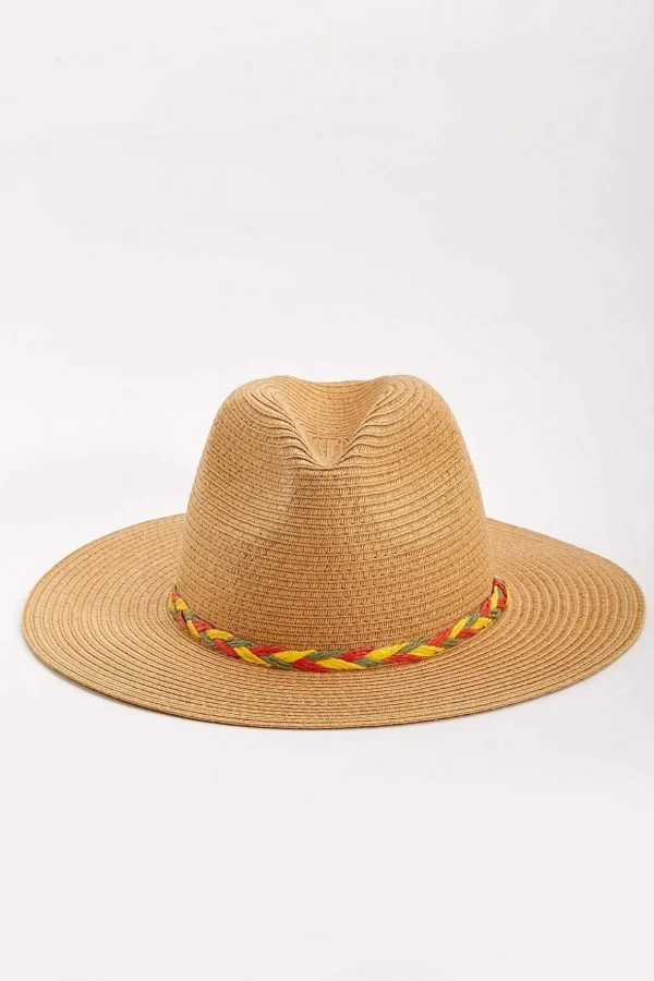 Straw Hat With Multi Trim