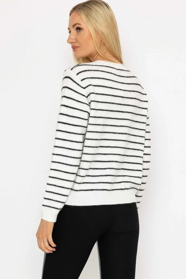 Stripe Cardigan In Mono