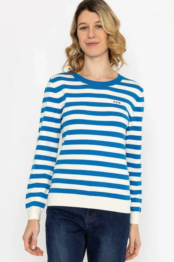 Stripe Crew Neck In Navy