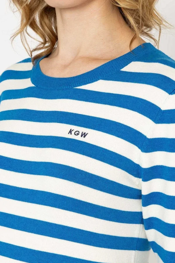 Stripe Crew Neck In Navy