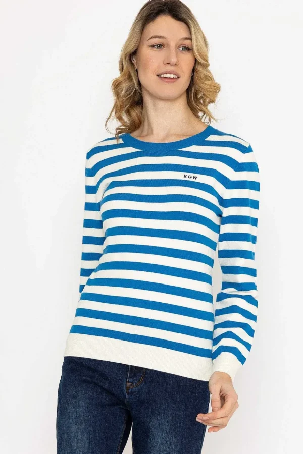 Stripe Crew Neck In Navy