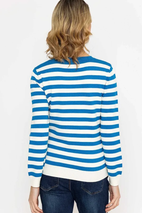 Stripe Crew Neck In Navy