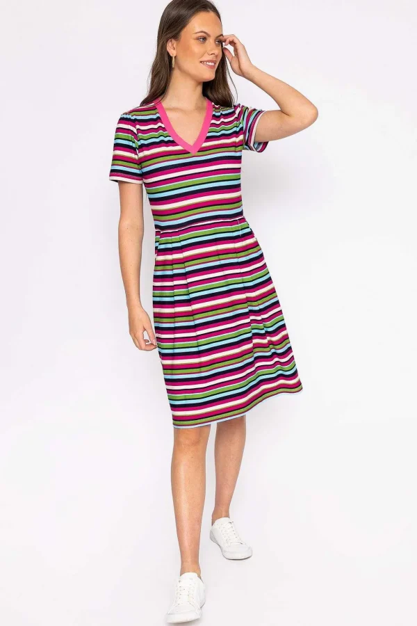 Stripe Jersey Dress In Multi