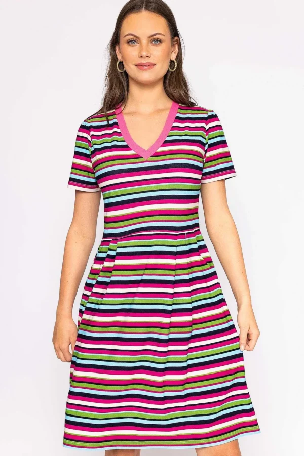 Stripe Jersey Dress In Multi