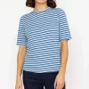 Stripe Jersey Top In Blue