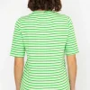 Stripe Jersey Top In Green