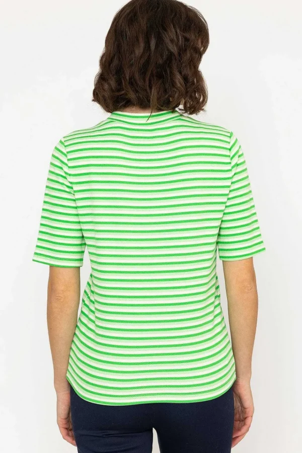 Stripe Jersey Top In Green