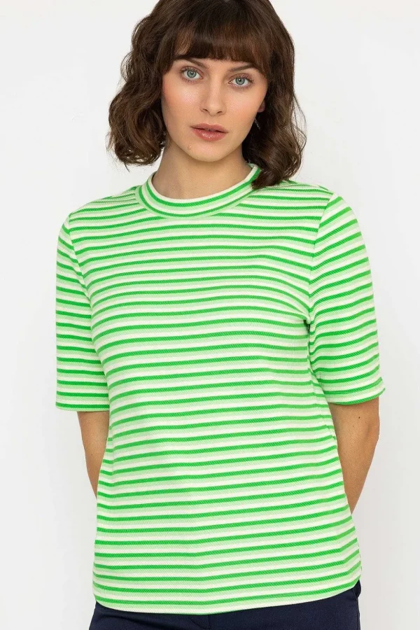 Stripe Jersey Top In Green
