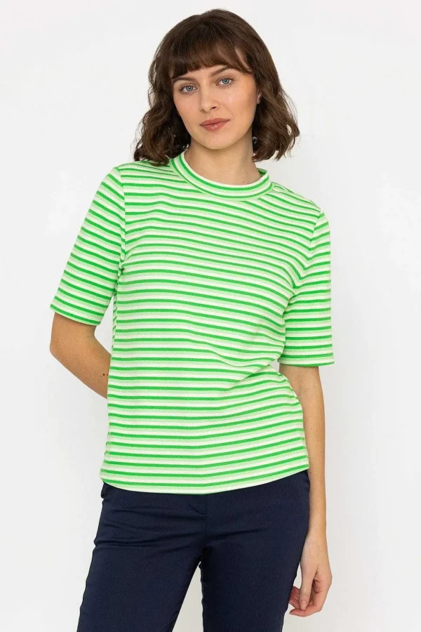 Stripe Jersey Top In Green
