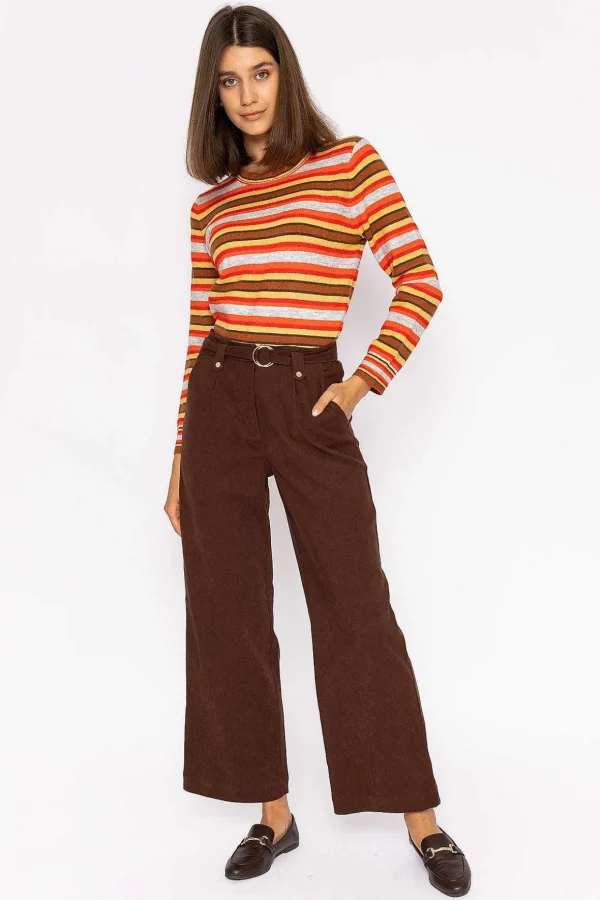 Stripe Ruffle Neck In Multi