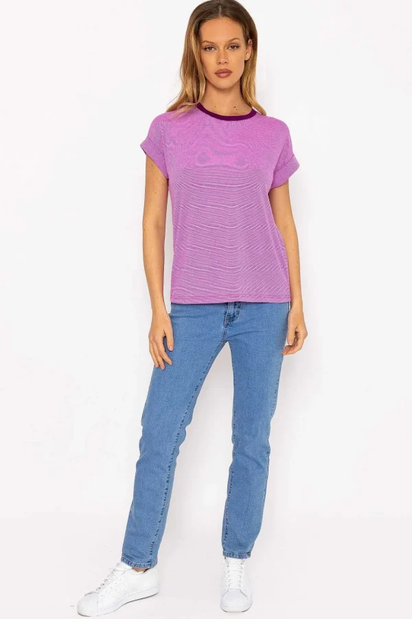 Stripe Tee In Purple