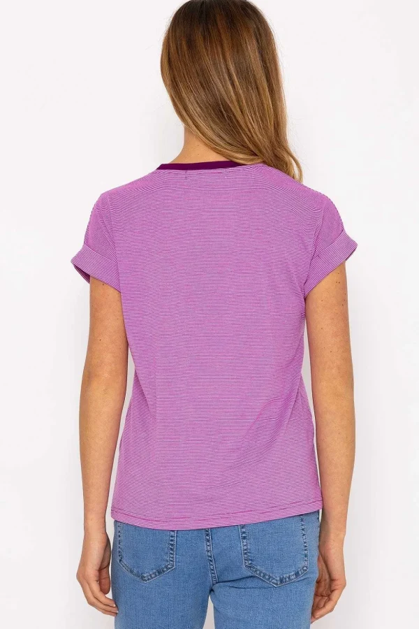 Stripe Tee In Purple