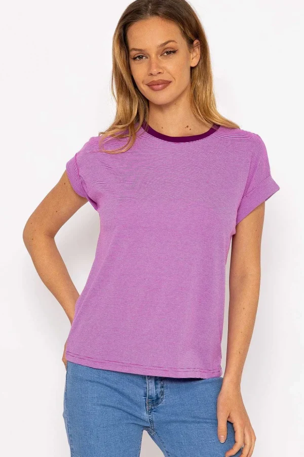 Stripe Tee In Purple