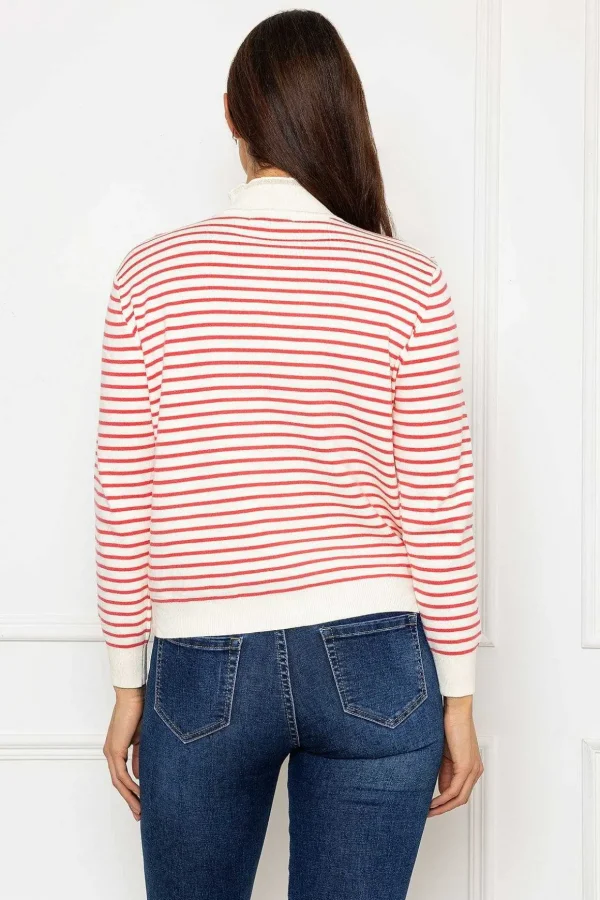Stripe Turtleneck In Orange