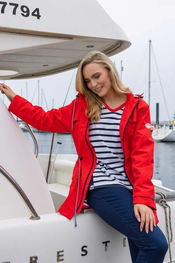 Striped Contrast Top In Navy