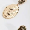 Structured Gold Textured Drop Earrings