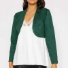 Suede Bolero In Bottle Green