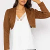 Suede Bolero In Camel