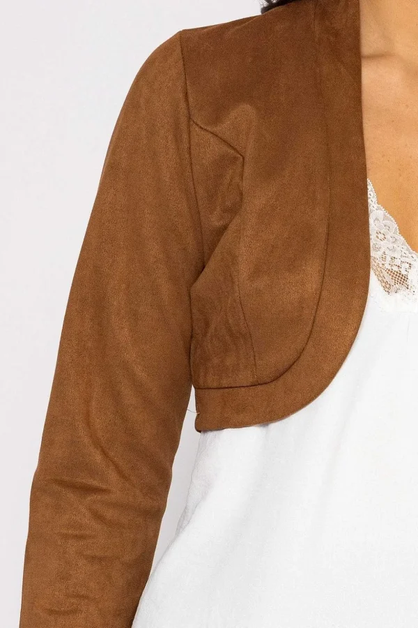 Suede Bolero In Camel