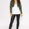 Suede Bolero In Khaki