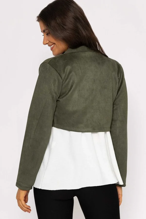 Suede Bolero In Khaki