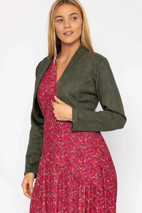 Suede Bolero In Khaki