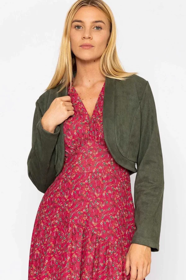 Suede Bolero In Khaki
