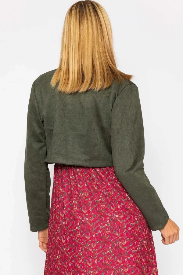 Suede Bolero In Khaki