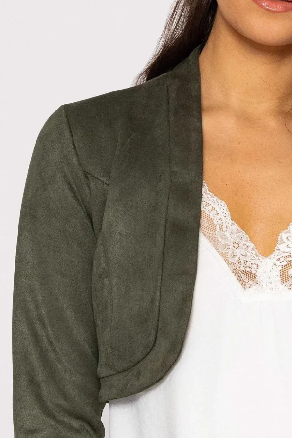 Suede Bolero In Khaki