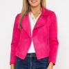 Suede Cover Up Jacket In Pink