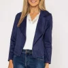Suede Cover Up Jacket In Navy