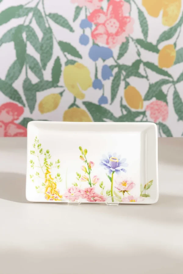Summer Garden Rectangle Serving Plate