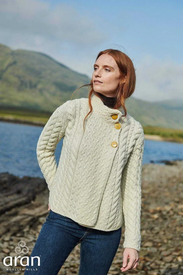 Super Soft 3 Button Merino Wool Cardigan In White