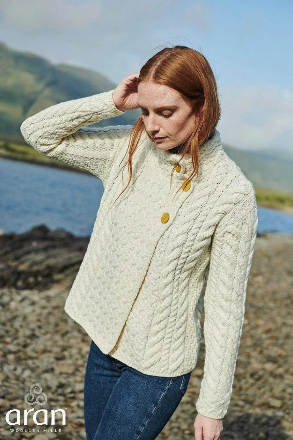 Super Soft 3 Button Merino Wool Cardigan In White