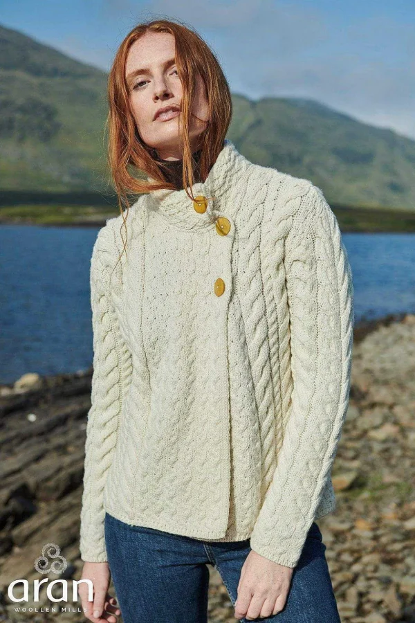Super Soft 3 Button Merino Wool Cardigan In White