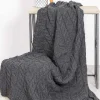 Super Soft Merino Throw In Charcoal