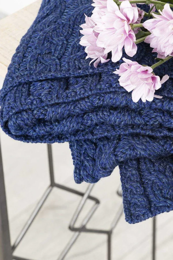 Super Soft Merino Throw In Blue