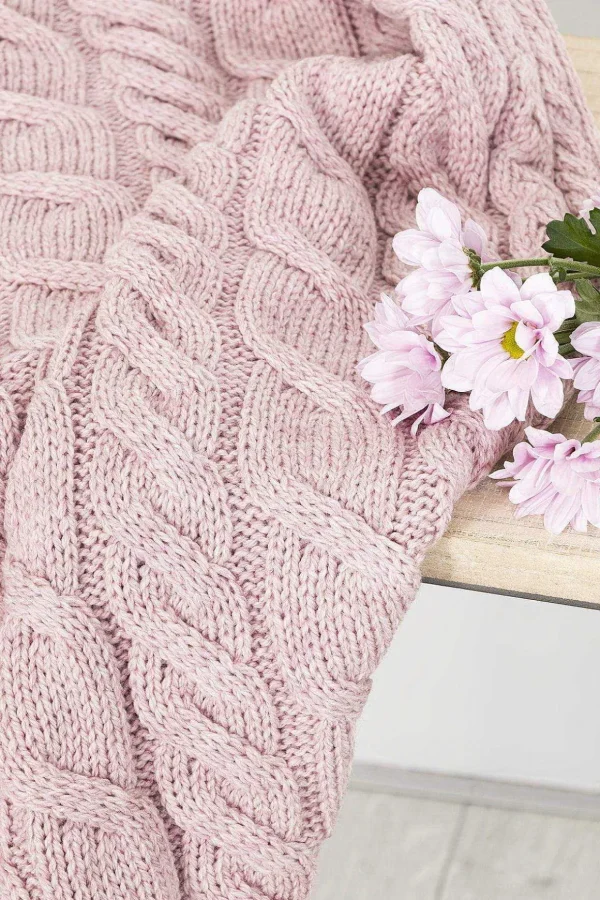 Super Soft Merino Throw In Pink