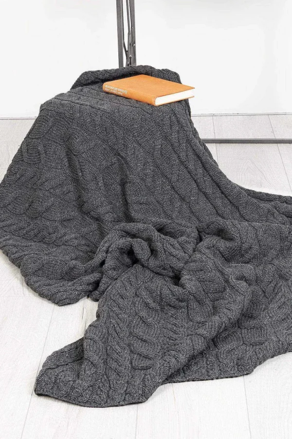 Super Soft Merino Throw In Charcoal