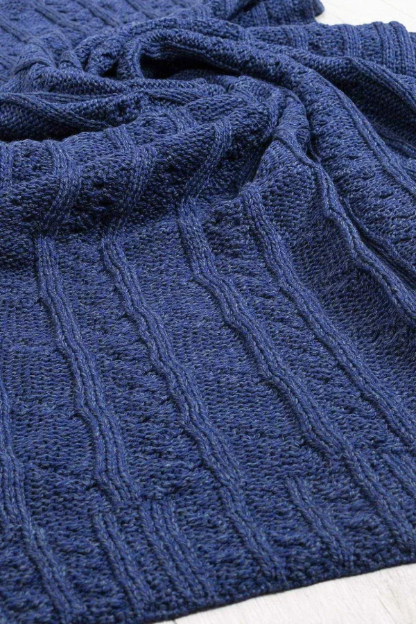 Super Soft Merino Throw In Blue