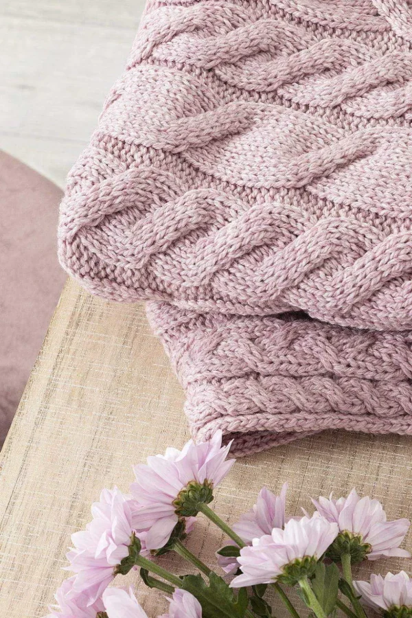 Super Soft Merino Throw In Pink