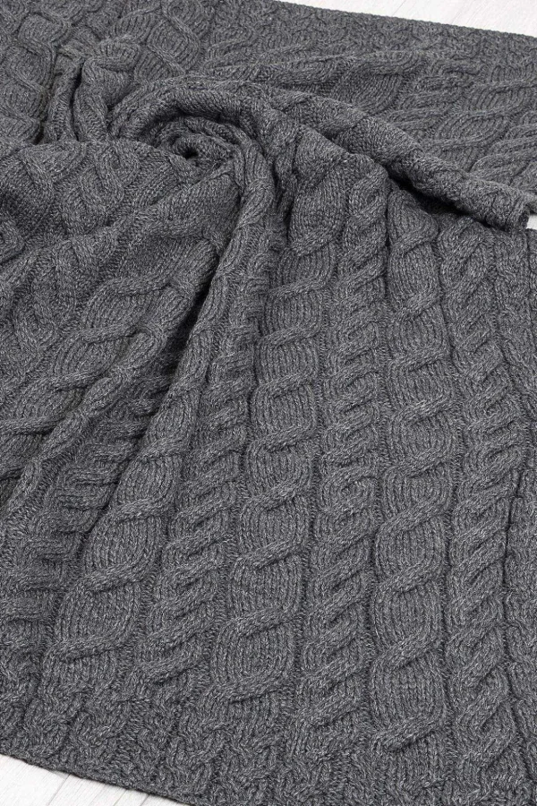 Super Soft Merino Throw In Charcoal