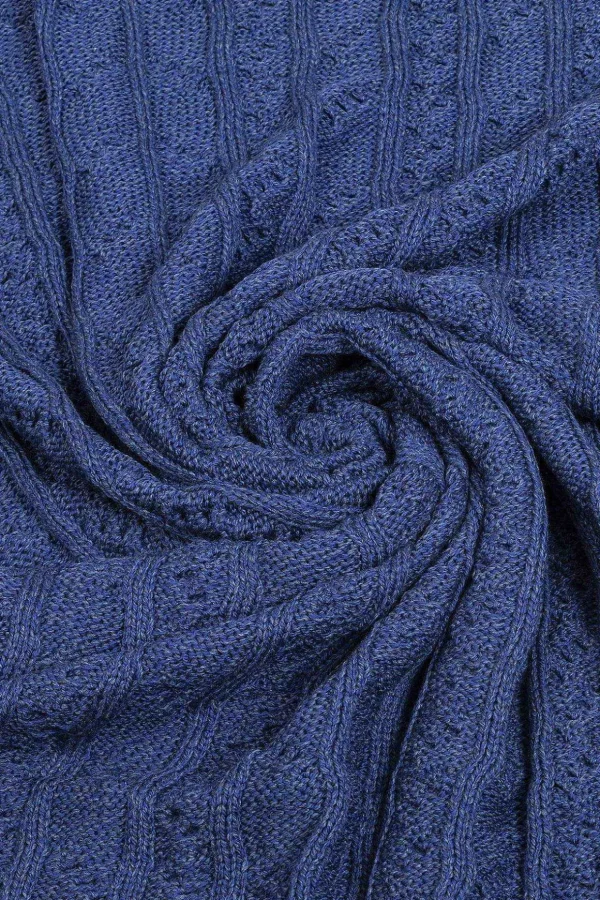 Super Soft Merino Throw In Blue