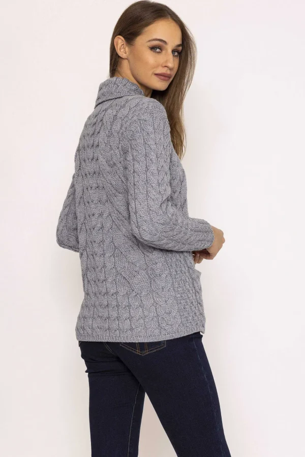Supersoft Merino Wool Women'S Cardigan In Grey